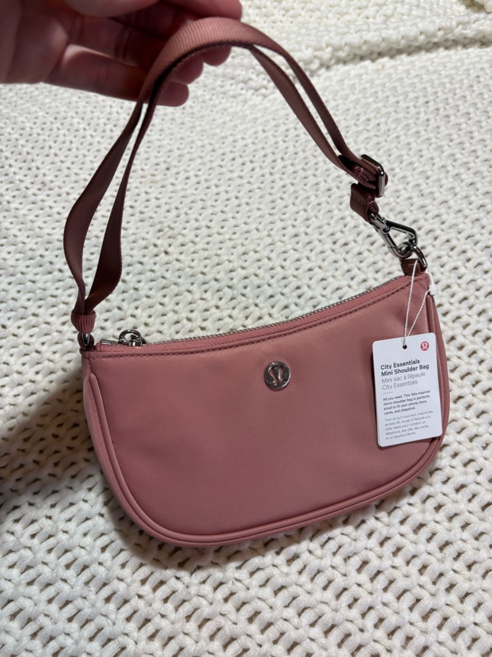 lululemon deco pink city essentials mini shoulder 1L
